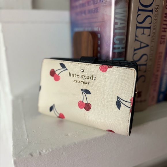 Kate Spade Cream Wallet with Cherry Design - Picture 1 of 3